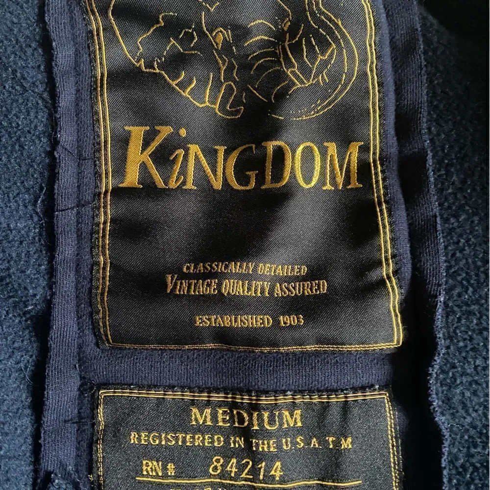 Kingdom Blue Zip Front Hooded Sweat Jacket Size Medium‎